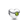 Engravable Spring Green Stone Heart Charm