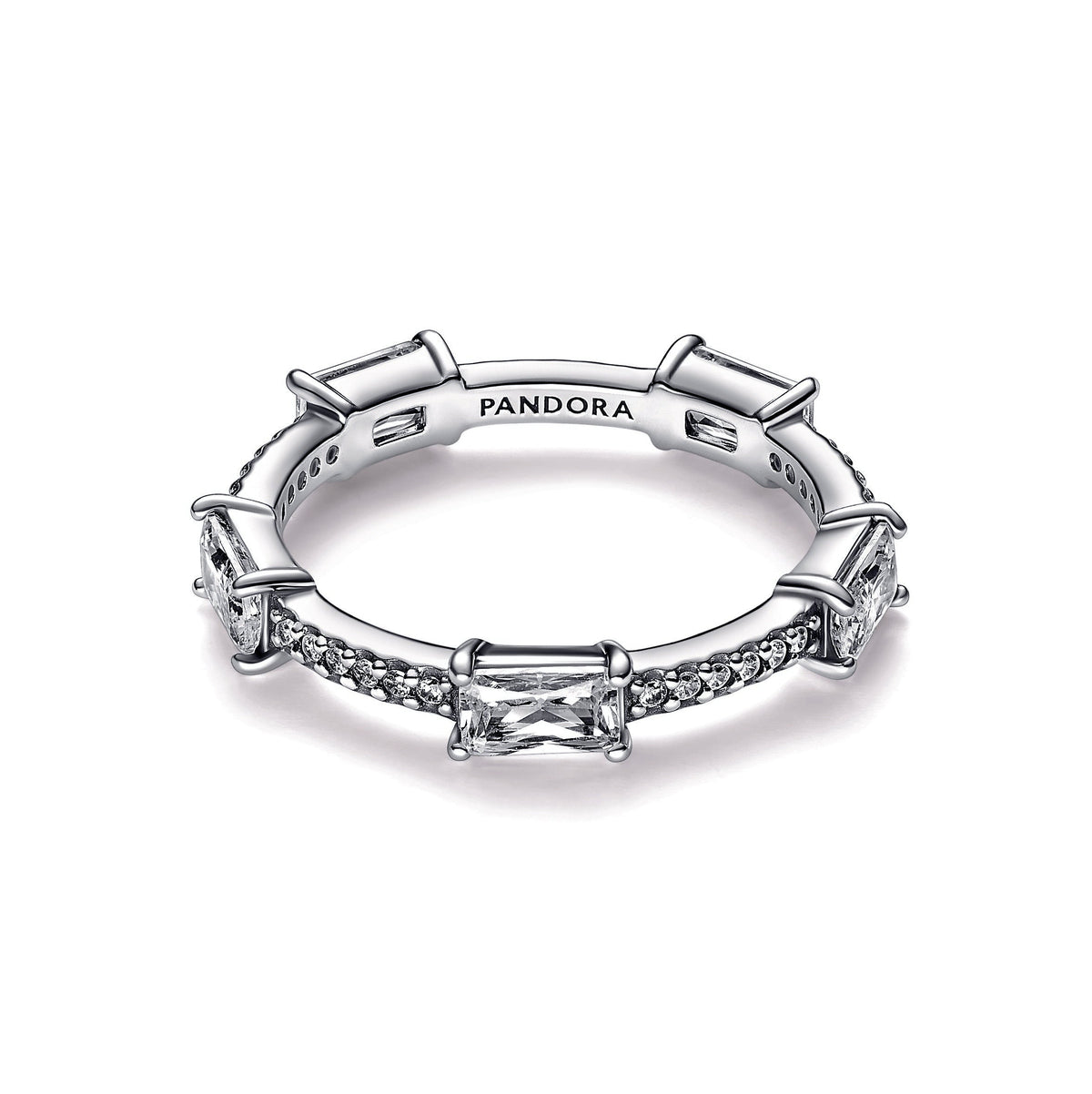Rectangular Bars Sparkling Pavé Ring