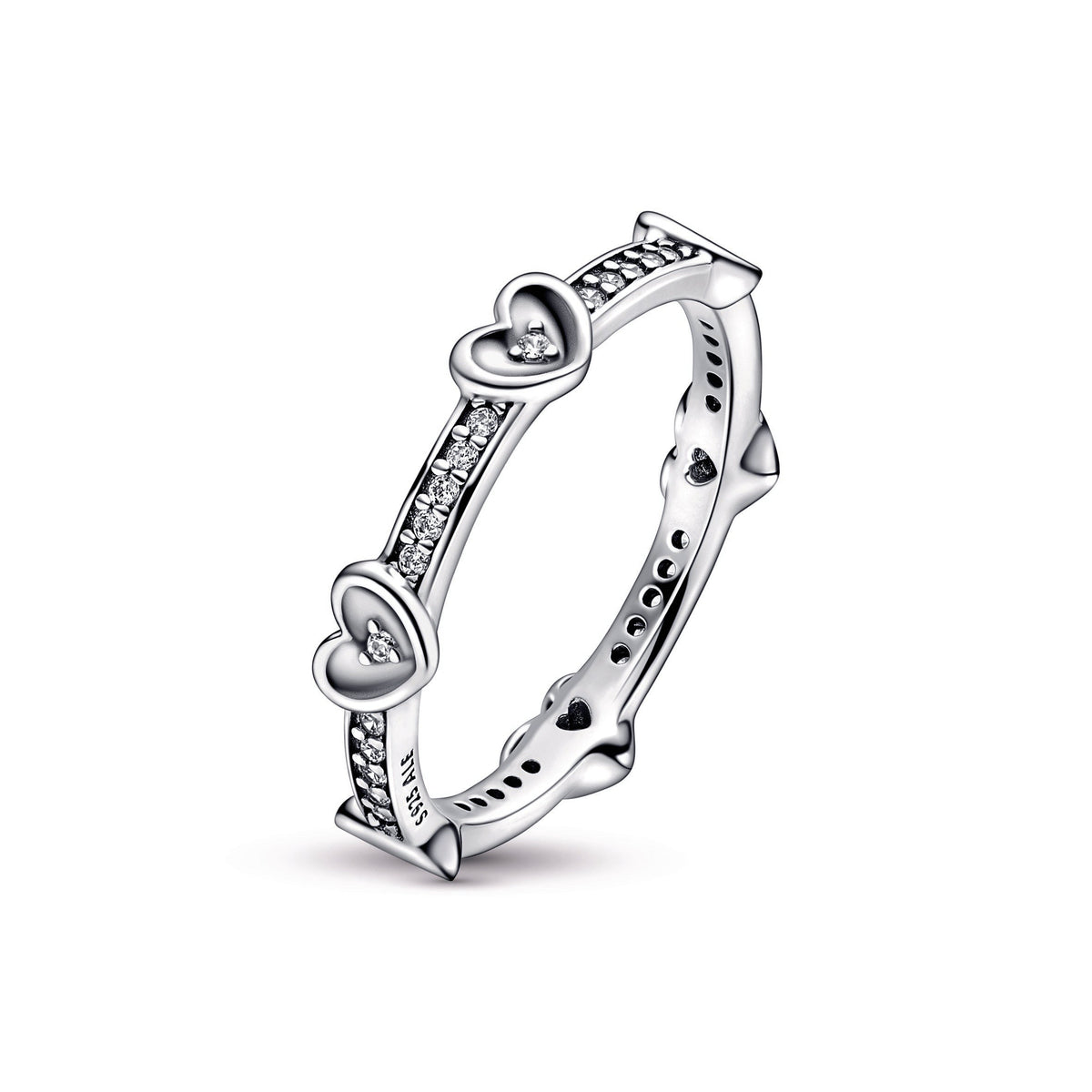 Radiant Sparkling Hearts Ring