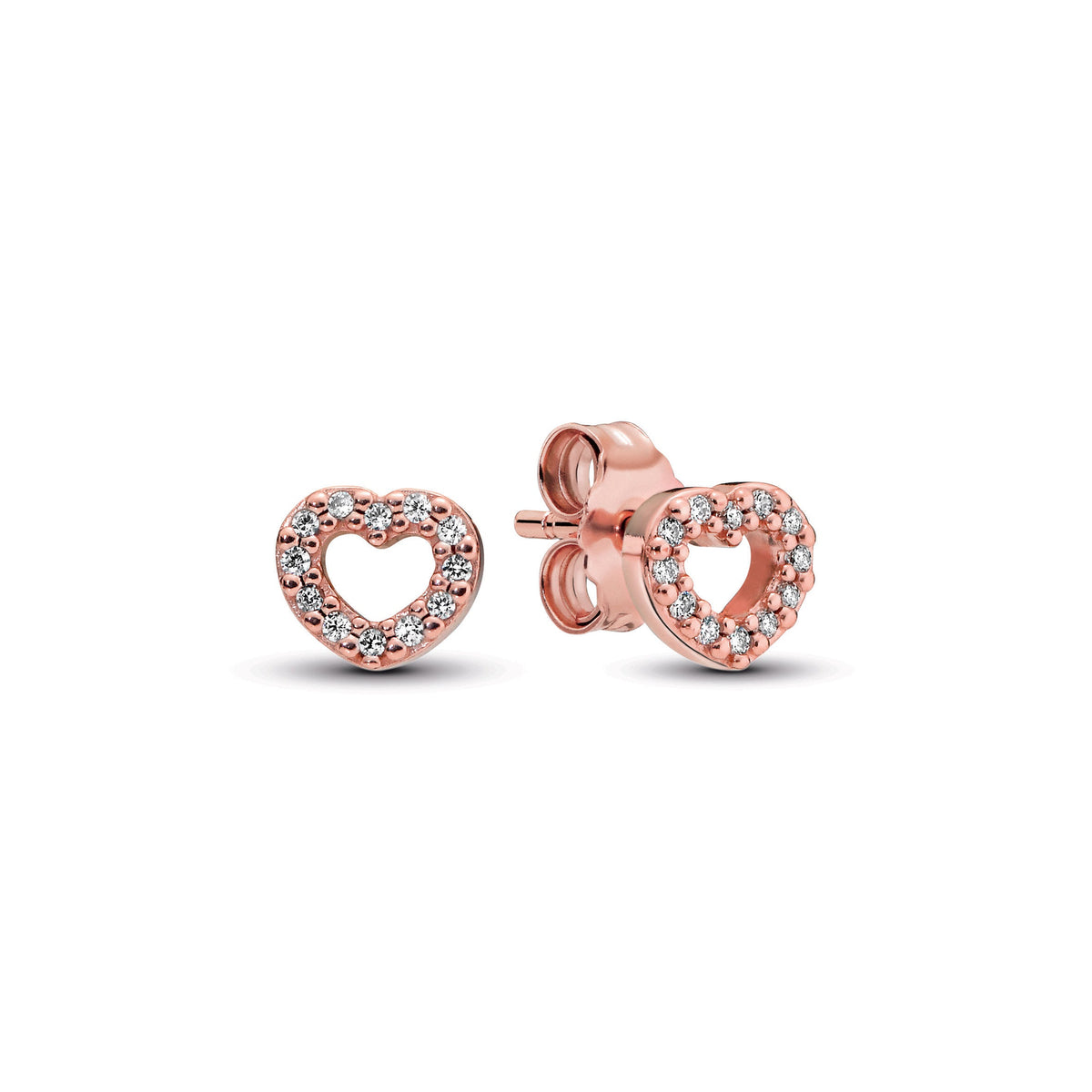 Open Heart Stud Earrings