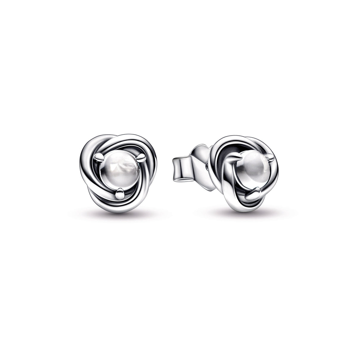 Clear Eternity Circle Stud Earrings