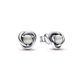 White Eternity Circle Stud Earrings