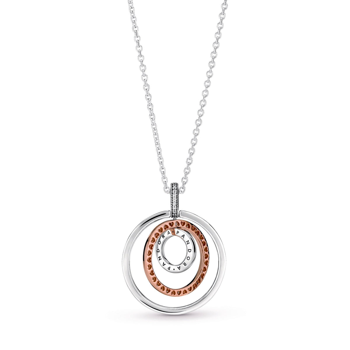 Two-tone Circles Pendant & Necklace