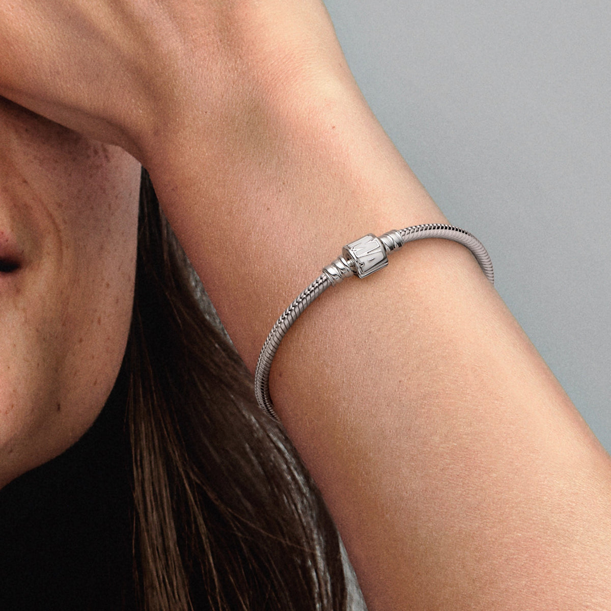 Pandora Moments Marvel Logo Clasp Snake Chain Bracelet