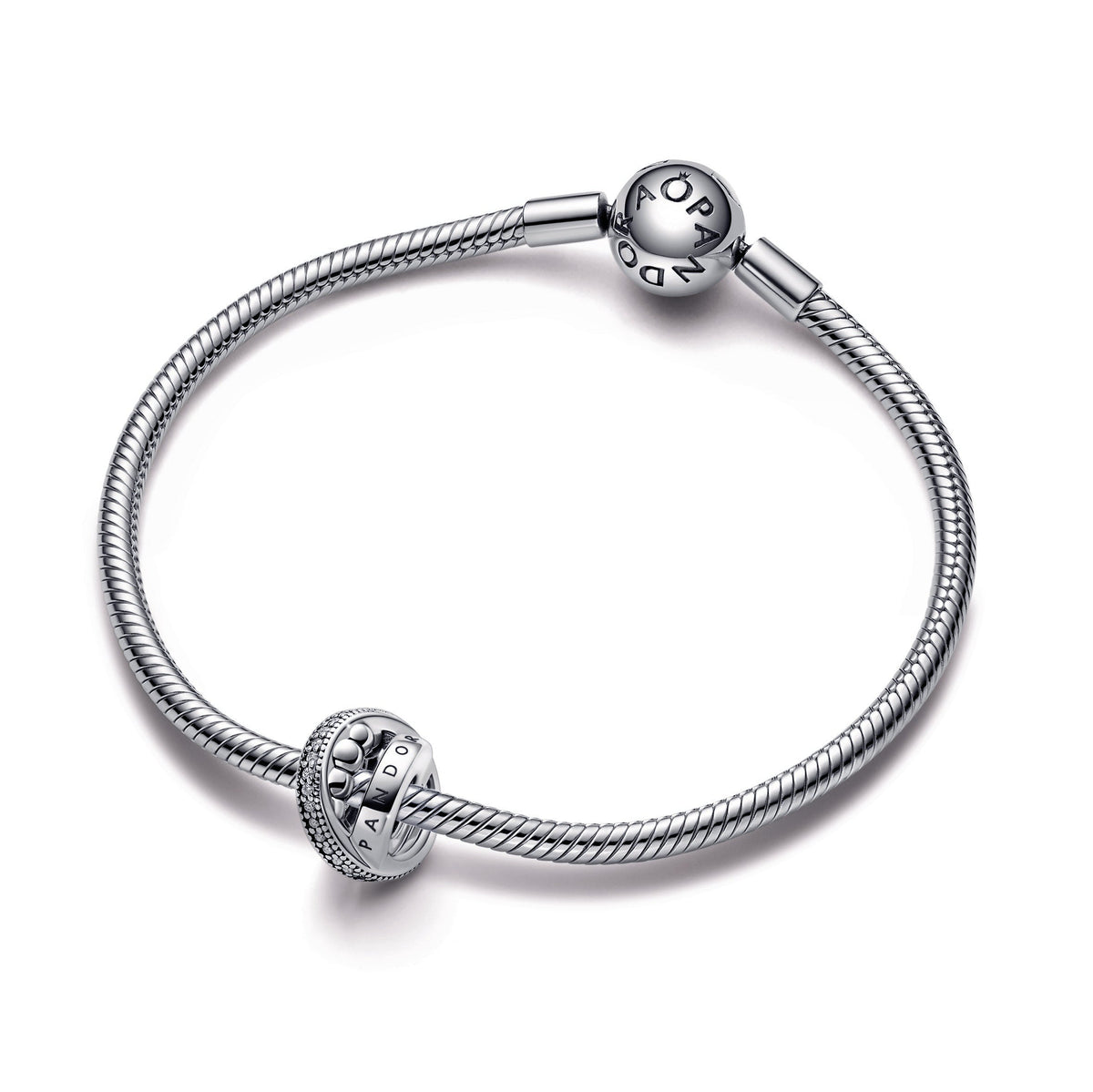 Pandora Logo, Pavé & Beads Charm