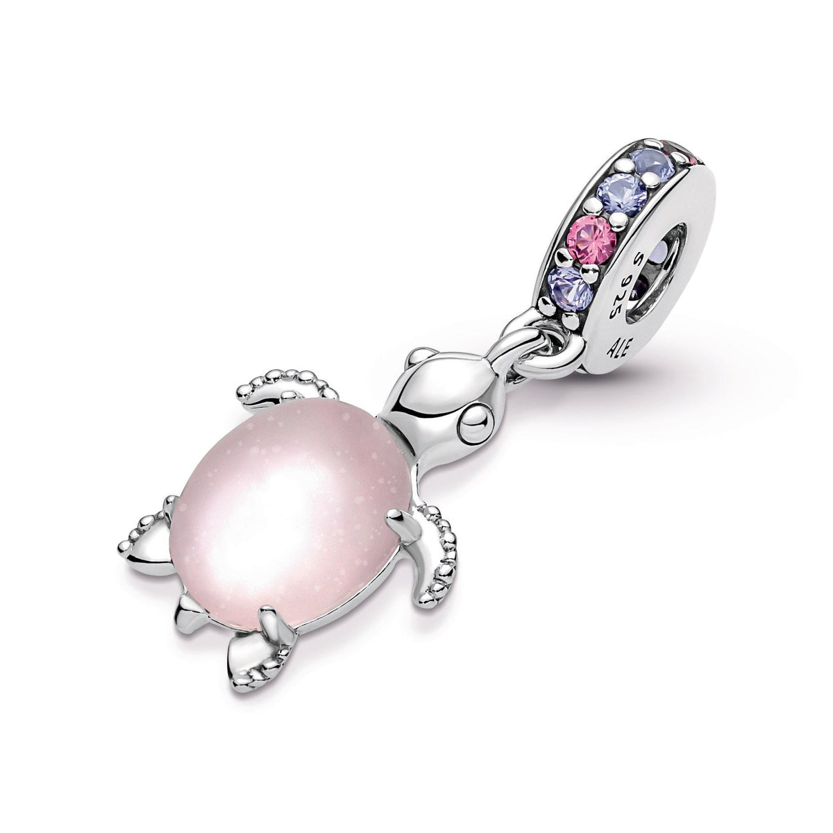 Murano Glass Pink Sea Turtle Dangle Charm