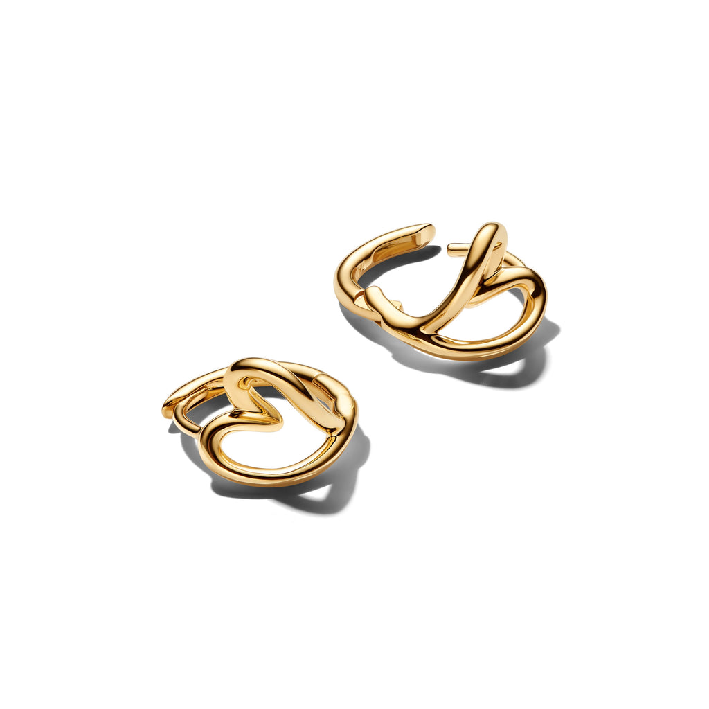 Organically Shaped Heart Small Hoop Earrings