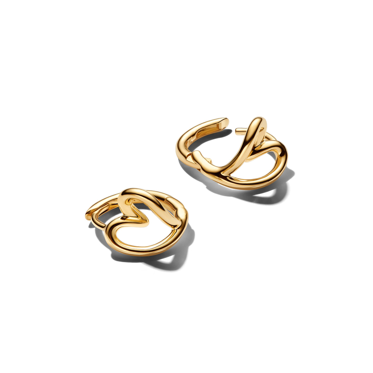 Organically Shaped Heart Small Hoop Earrings
