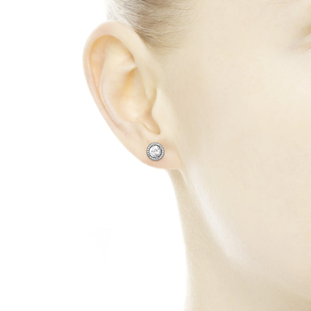 Round Sparkle Stud Earrings