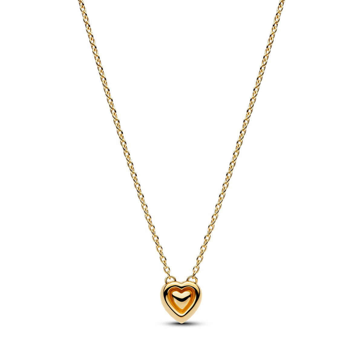 Engravable Heart Halo Collier Necklace