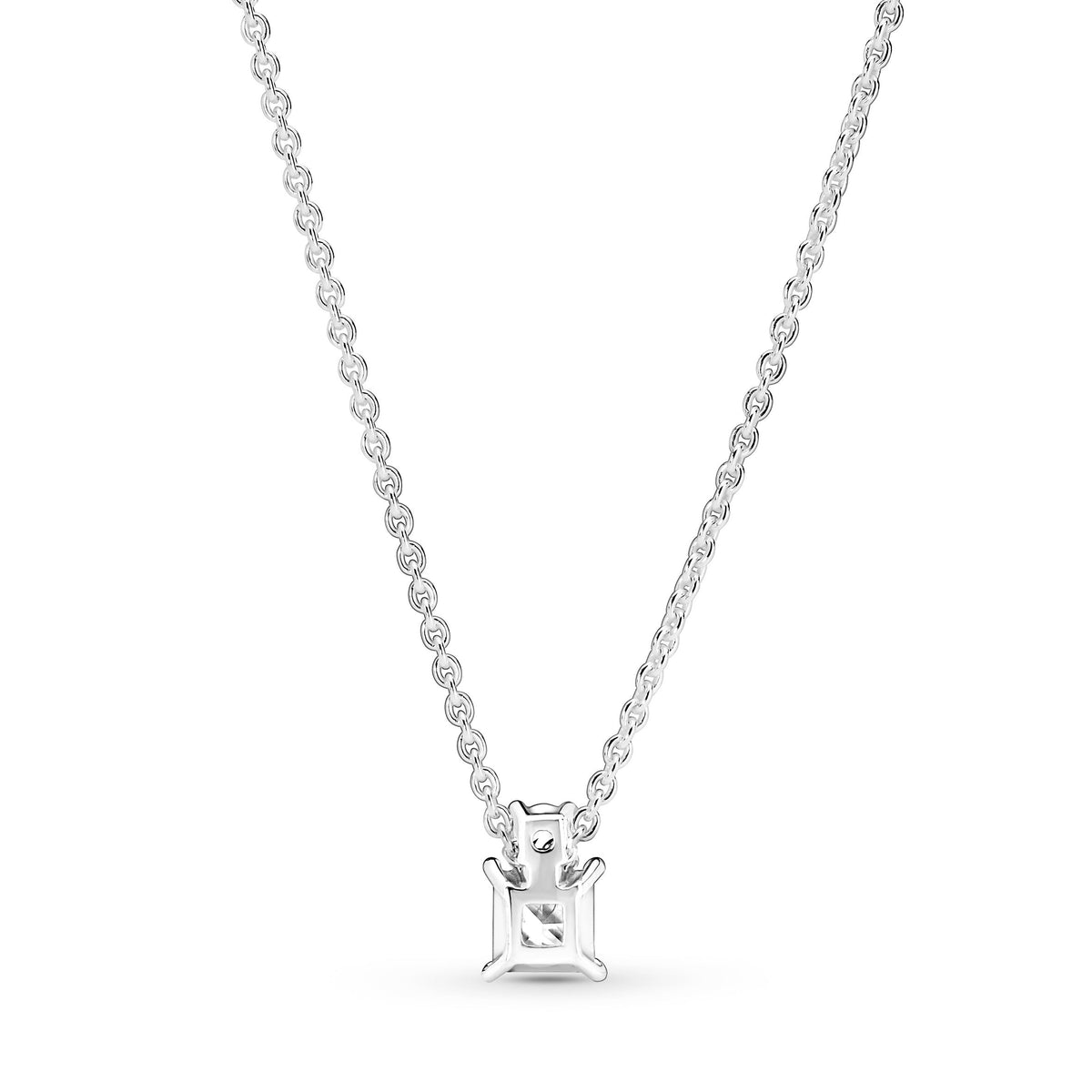 Sparkling Collier Round & Square Pendant Necklace