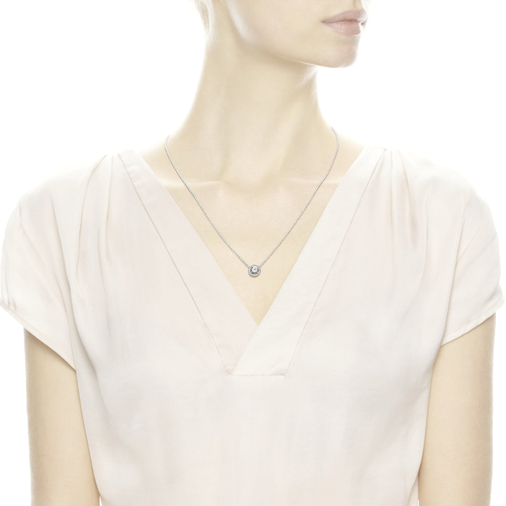 Round Sparkle Halo Necklace