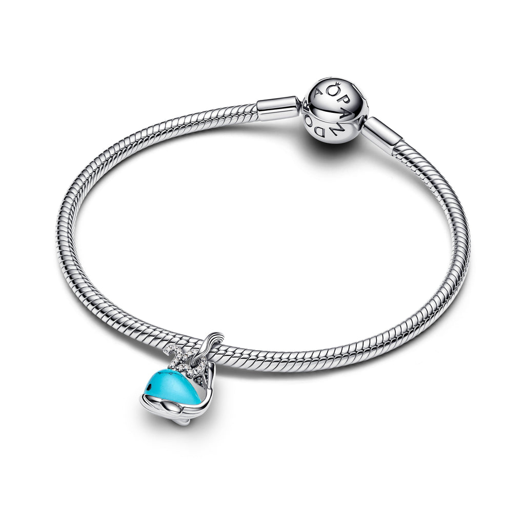 Turquoise-colored Whale Dangle Charm