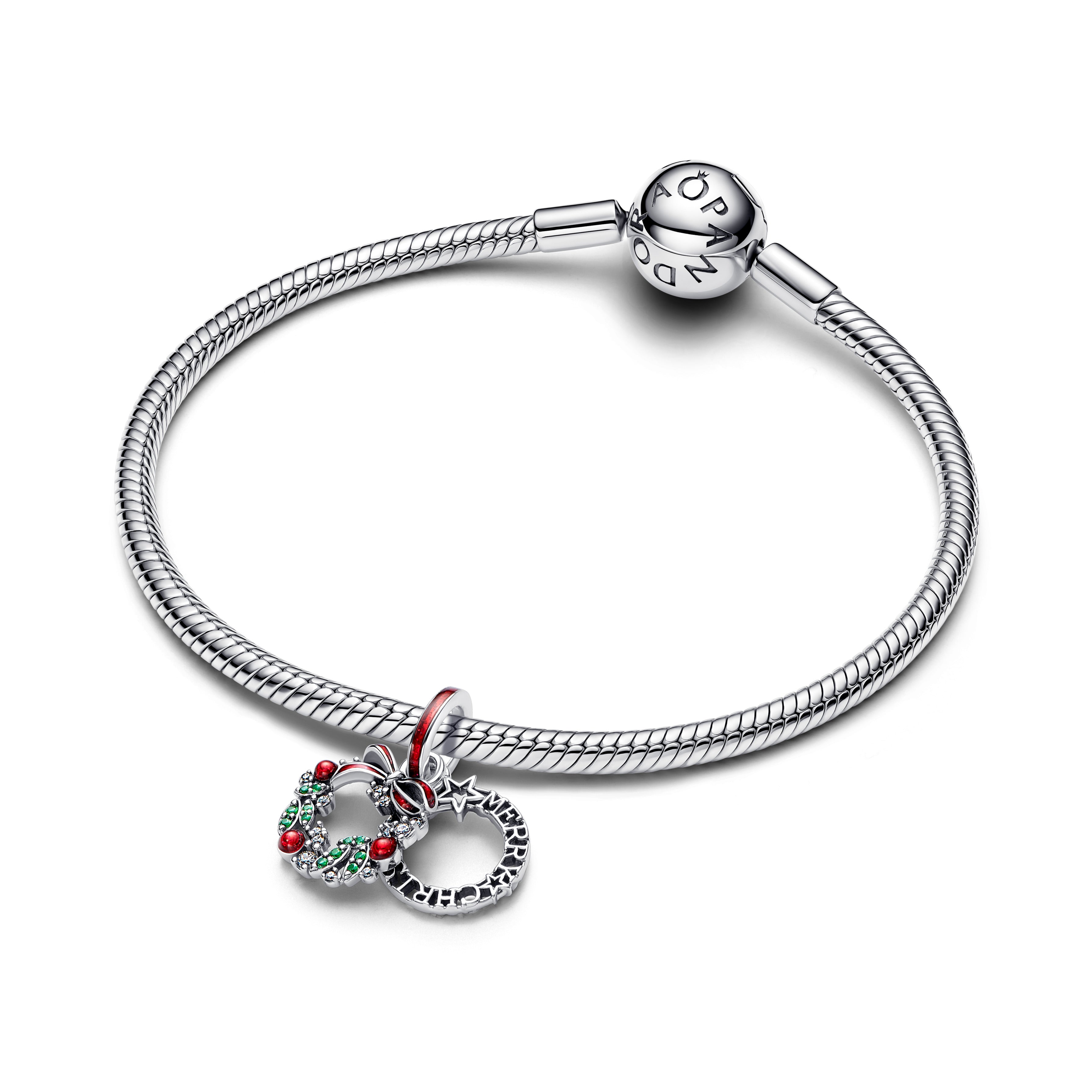 Holiday Wreath Double Dangle Charm